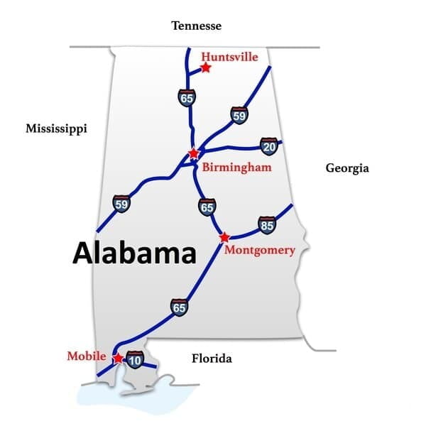 Alabama to North Dakota Freight Rates
